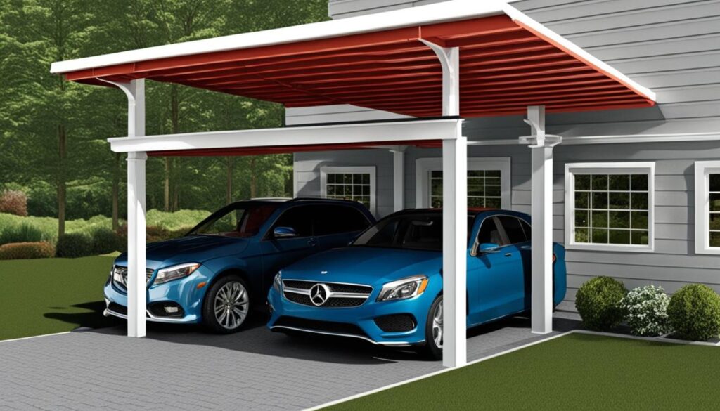 Carport mit integriertem Stauraum