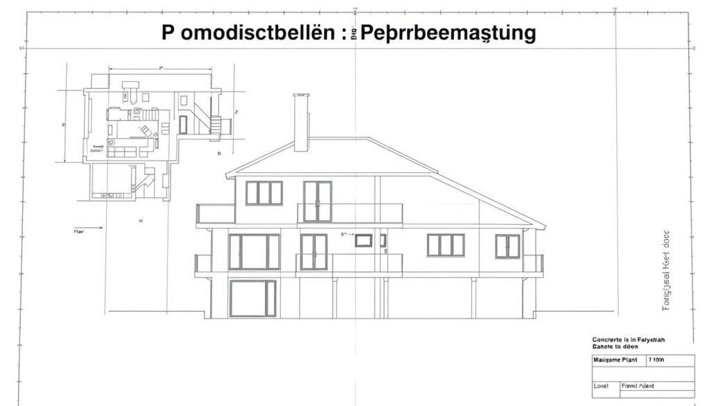 Bauzeichnung für eine Baugenehmigung