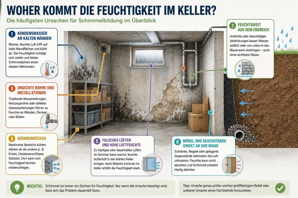 woher kommt feuchtigkeit im keller