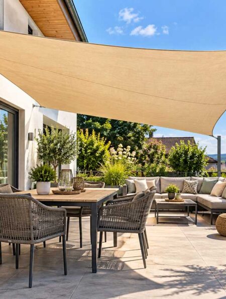 Moderne-Terrasse-mit-Sonnensegel-und-Gartenblick