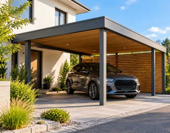 modernes-carport-mit-flachdach