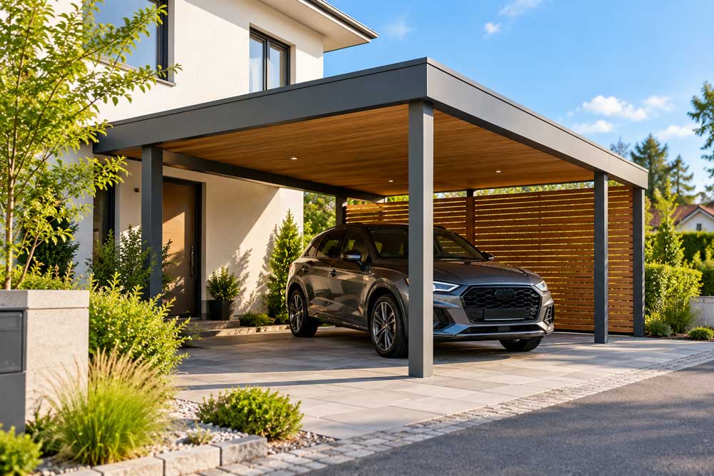 modernes-carport-mit-flachdach
